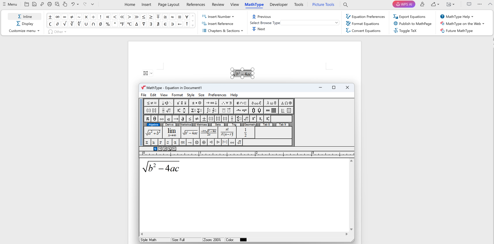 在 WPS Writer 中添加公式